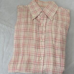 Loro Piana Pink and Cream Plaid Shirt